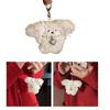 Cute Heart Plush Rabbit Keychain Pendant Lovely Plush Hanging Decorations Keyring Charm for Purse Bag Backpack Handbag