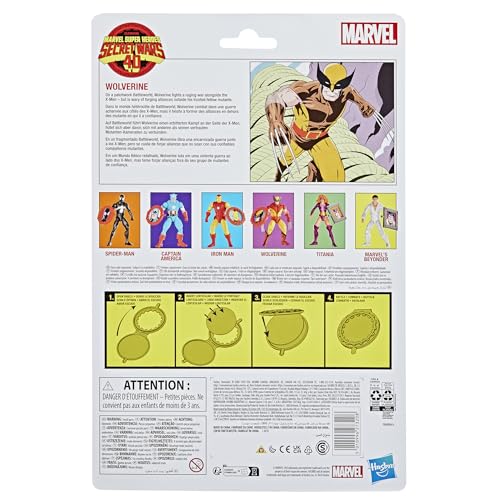 Hasbro Marvel Legends Series Wolverine and X-Men Retro Marvel Comics Secret Wars Collectible 6-Inch Action Figure with Shield (G0782) Authentic