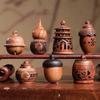 Natural Wood Lotus Shape Perfume Bottle Incense Expanding Mini Sandalwood Portable Sealed Jar Pendant Pomander Container