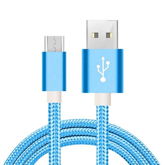 Micro-USB-kabel Nylon gevlochten data-snellader USB-kabel voor Samsung Xiaomi Redmi Huawei LG Microusb Android-telefoonkabels