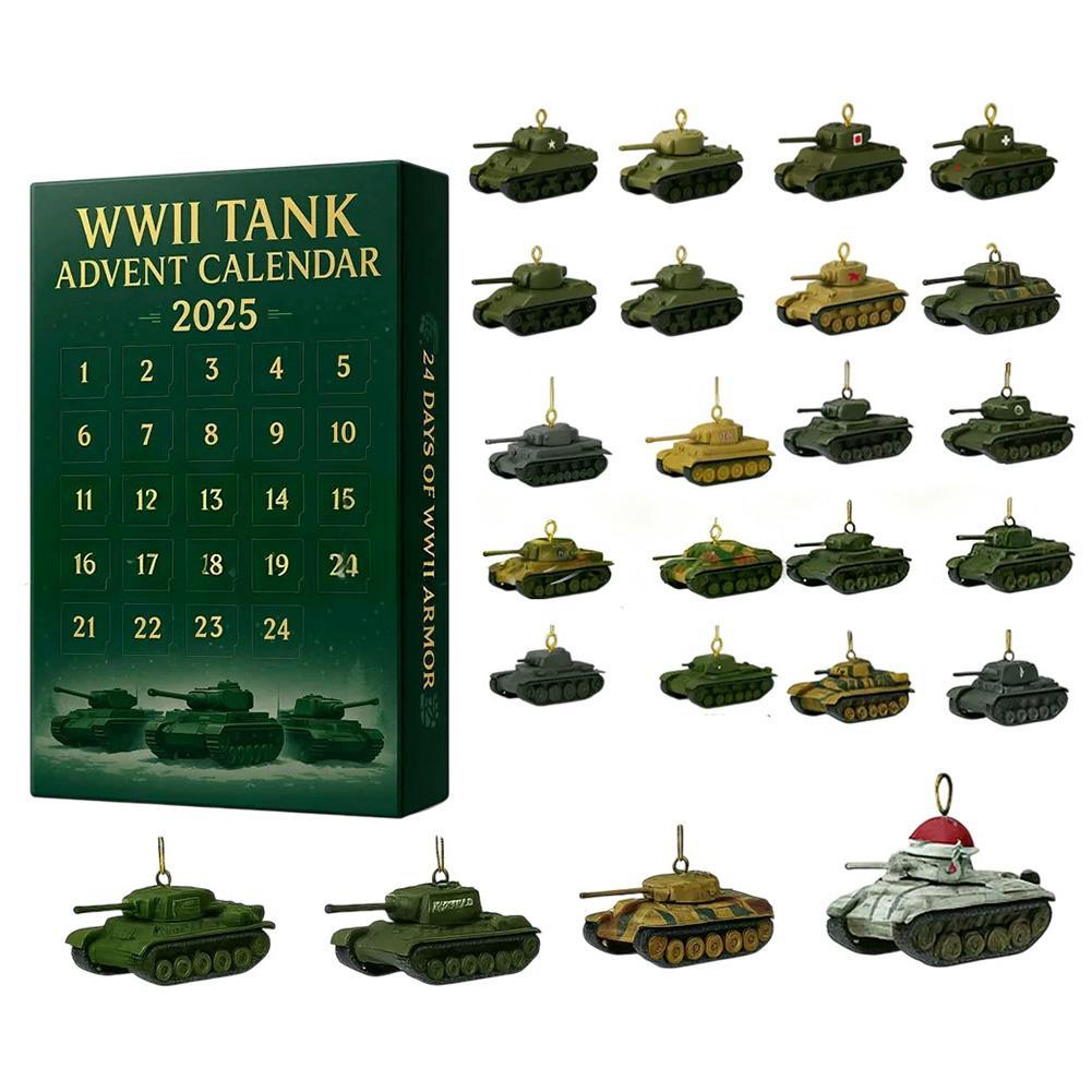 

24 Days Advent Christmas Calendars 2025 Collectible Advent Tank Ornament Calendar for Wall Window Door Tree Ornament