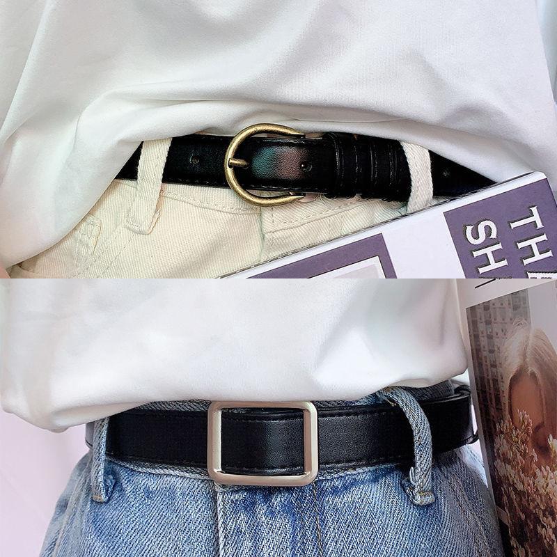 Stylish Womens No-hole Decorative Jeans Belt In Black Versatile Fashion Accessory