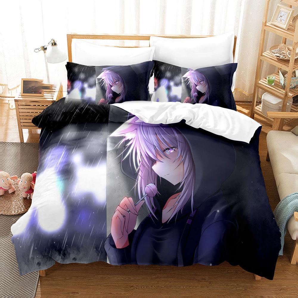 

3d Print Anime Nekomata Okayu Bedding Set Boys Girls Twin Queen Size Duvet Cover Pillowcase Bed Kids Adult Fashion Home Textiles EU Twin 135x200cm