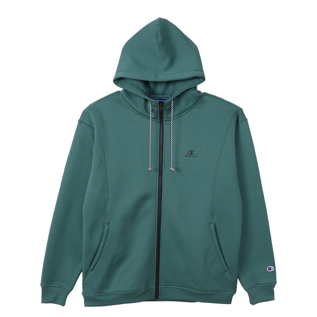 Champion Long Sleeve Relax Script Terry Zip Hooded T-Shirt, Fit, Stretch, Warm, Logo, Techweave(R) Sweatshirt, C3-AS105-551-L