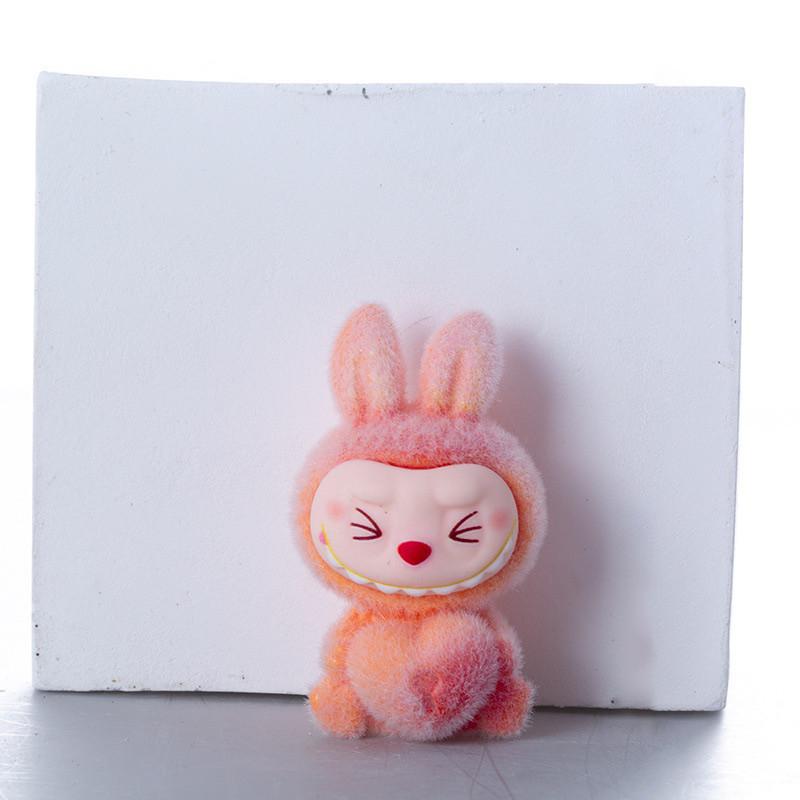 

New Cartoon Plush Labubu Handheld High Beauty Cute Mini Doll Desktop Ornament оранжевый