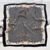 Black Thousand Birds 70Cm Simulation Silk Scarf Daily Casual Decoration Headband Band Small Square Scarf Multifunctional Scarf