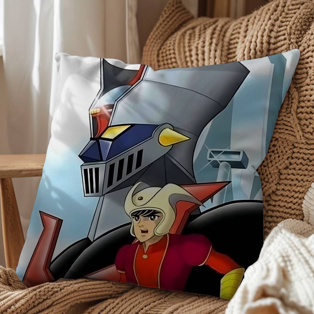 cartoon Rocket Punch Mazinger Z Cushion Cover Suitable For Sofa Car Bedroom Office Cushions Decorative Pillow Case