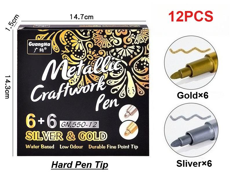 12 Pack DIY Metal Waterproof Permanent Paint Marker Pensb Craftwork Resin Mold Pen Art Painting Supplies For Easter Decoration