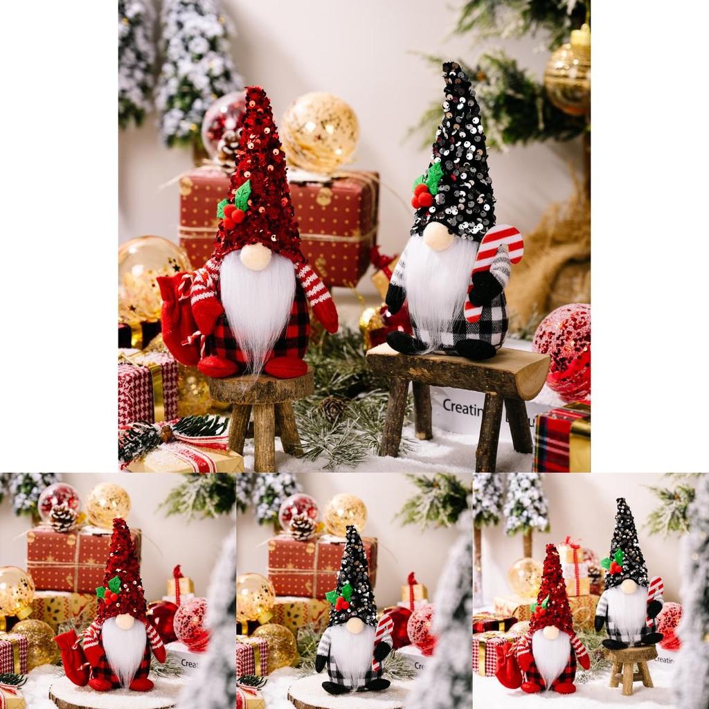 Festive 22 Year Christmas Decoration Plush Rudolph Gnome Gift Bag With Sequined Hat