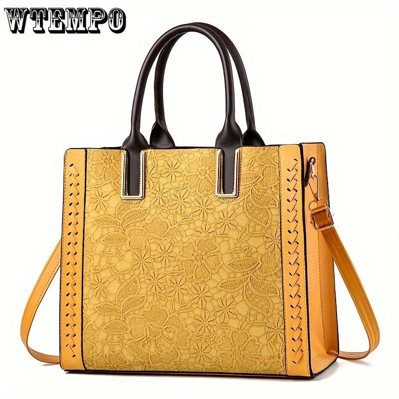 New Lace Embossed Large Capacity Soft Shoulder Oblique Span Multi-layer Texture Foreign Style Women's Bag