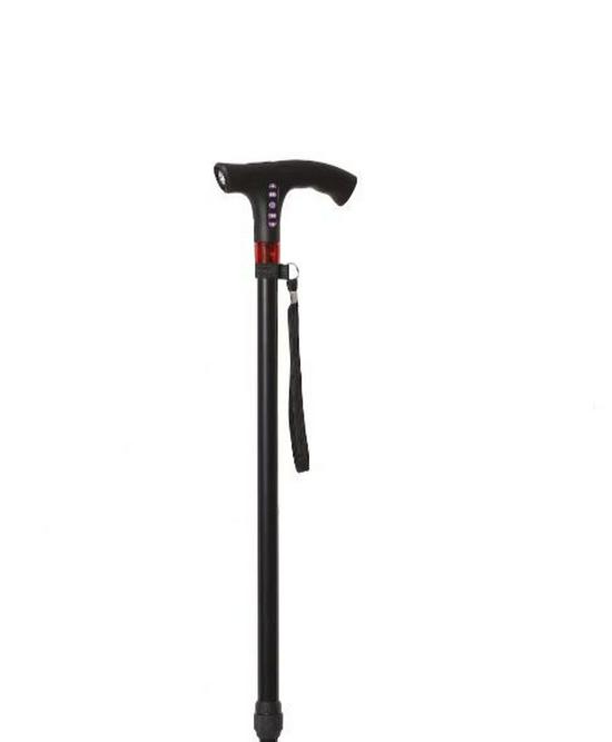 Smart Multifunctional Cane Handle: Bluetooth MP3, Radio, Alarm, Flashlight - Senior Safety Accessory