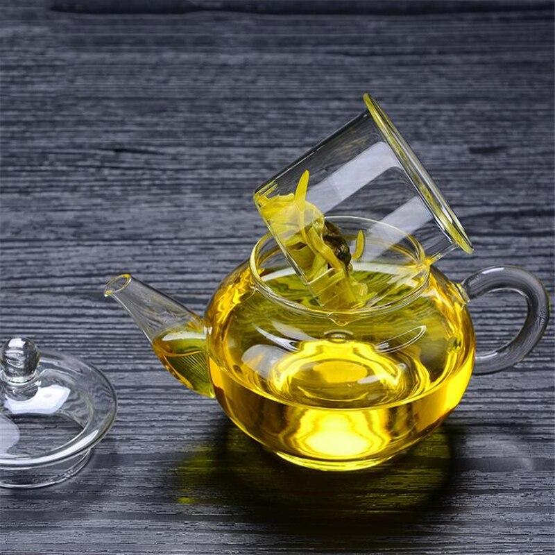 

250 мл фильтруемый термостойкий стеклянный чайник с двойными стенками или весенний чайник из нержавеющей стали, прозрачный стеклянный чайник With the tank