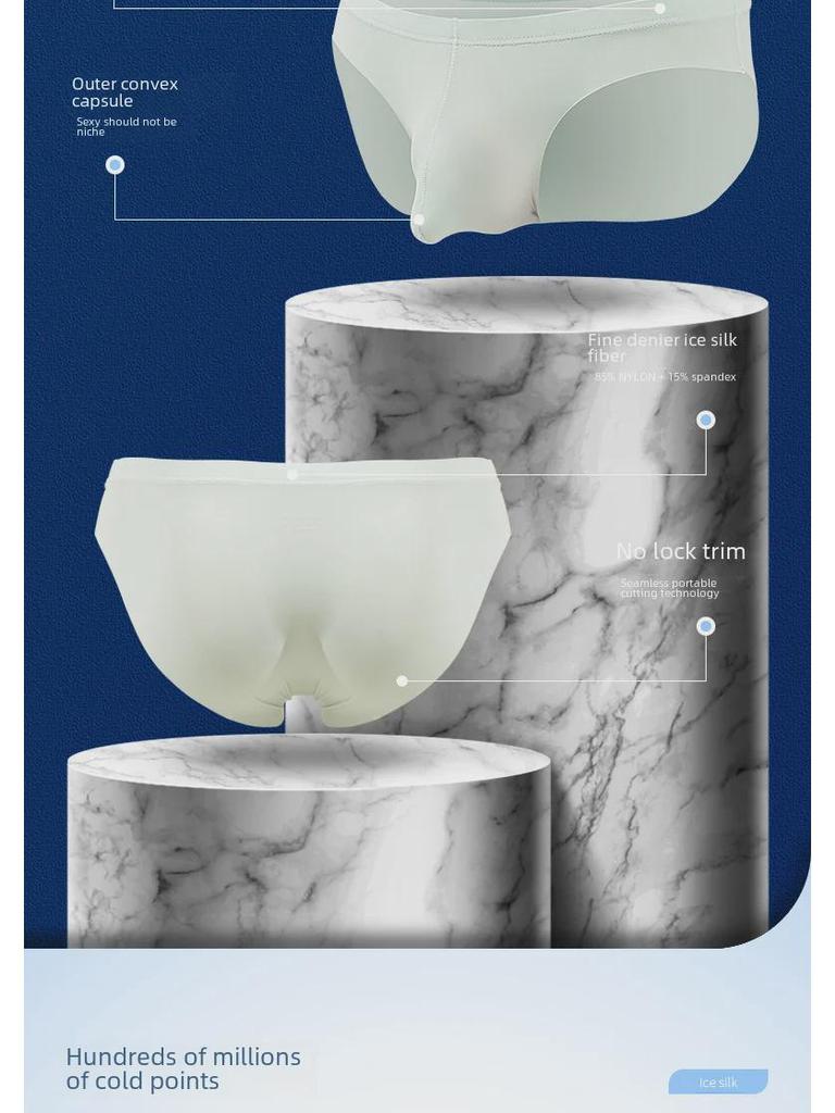 Men's Ice Silk Ultra-Thin Breathable Briefs - Sexy, Transparent Summer Underwear