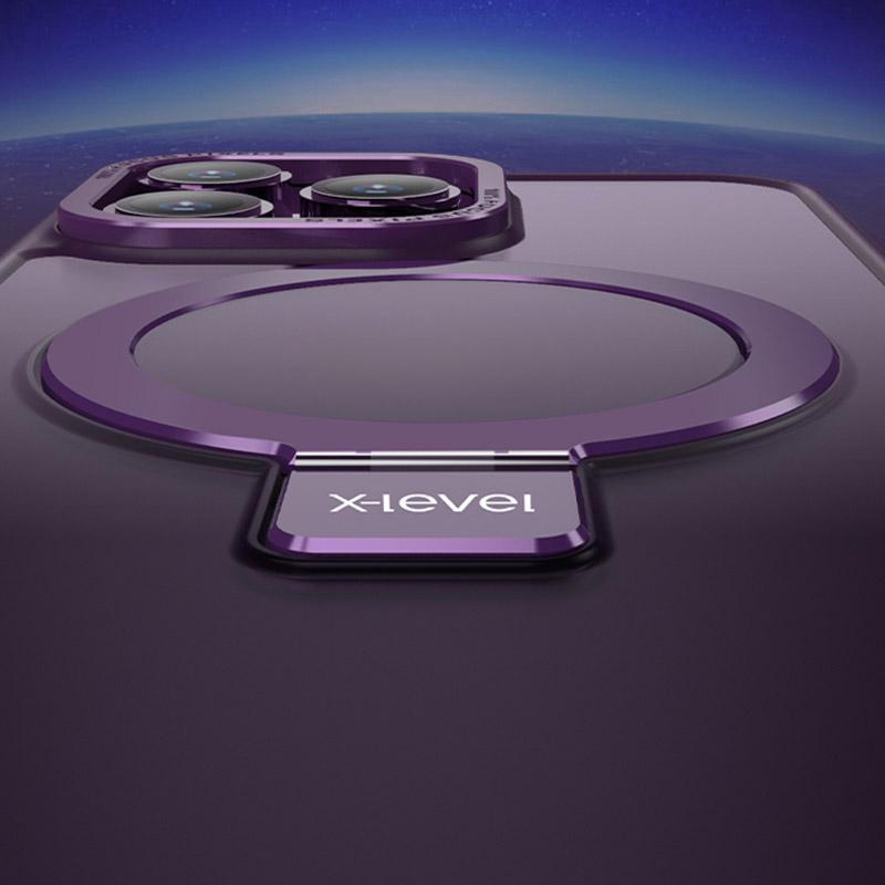 For iPhone 14 Pro Case TPU+PC Phone Cover with Magnetic Invisible Kickstand