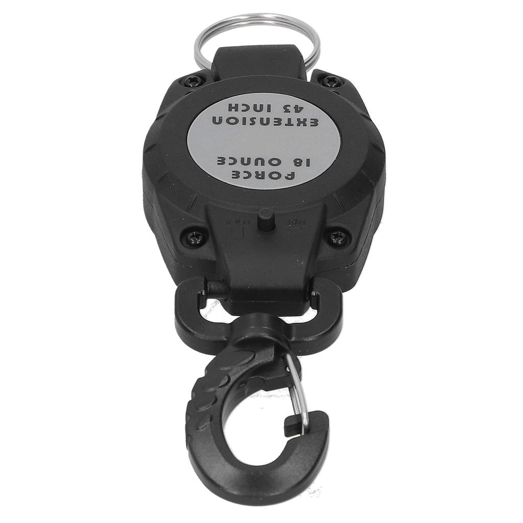 Black Retractable Keychain Telescopic Carabiner Holder AntiLost Diving Hook Key Ring