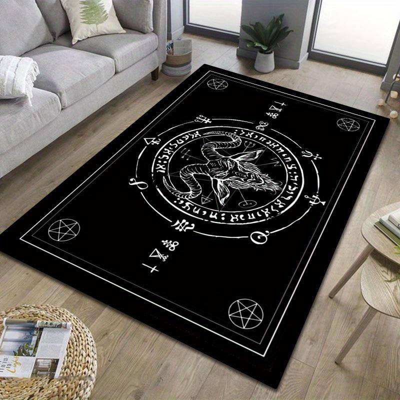 800gsm Crystal Velvet Goat Head Satan Carpet - Home Decor,Bedroom Door Mat,Non-Slip,Wear Resistant,Protective Mat,Machine Washable