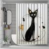 1pc cute kitten shower curtain, high-end elegant bathroom decoration pattern