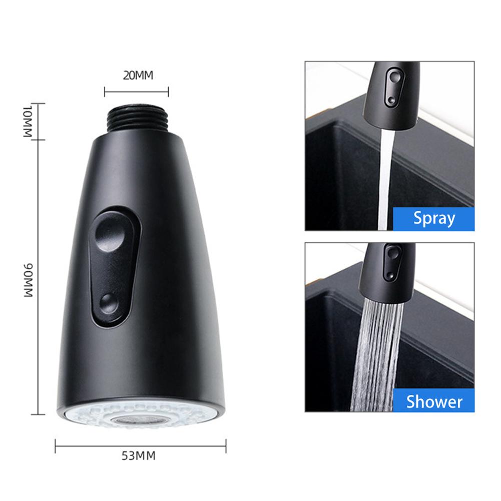 Rust-resistant 360° New Rotate Swivel Spray Tap Head Water Saving Aerator Rain Two Spray Style Black Kitchen Sink
