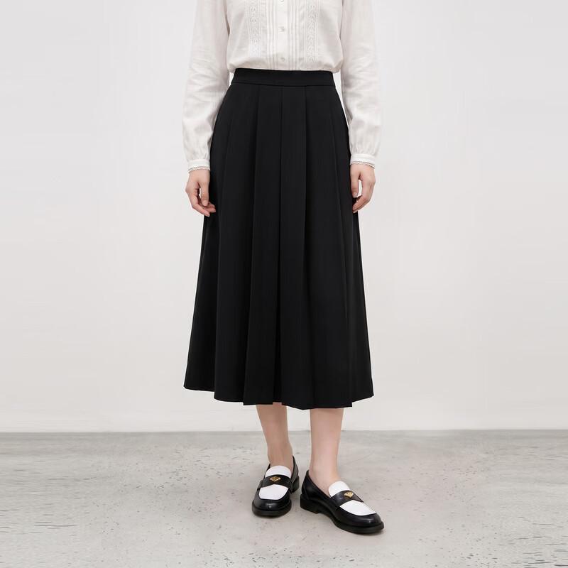 Women's Pleated A-Line Midi Skirt