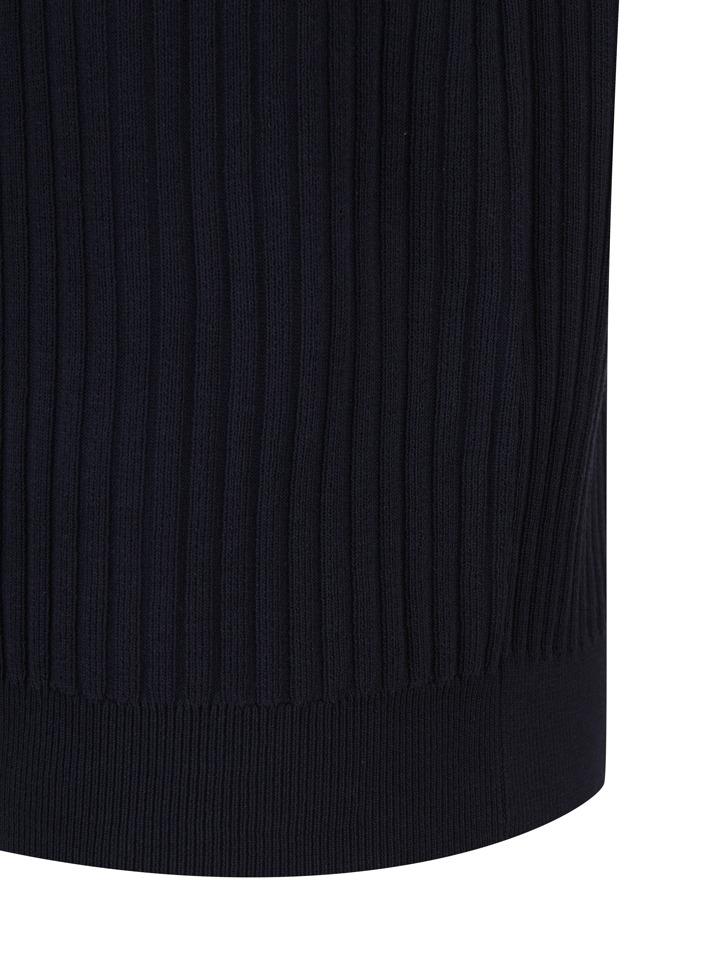 ZIOZIA Men'S) Washable Miracle Vertical Texture Short Sleeve Polo Shirt_Navy