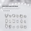 Nail Art Rhinestones Set: Heart, Crooked Heart, White Diamond, Peach Heart, Square, and Transparent Shapes (10 Pieces)