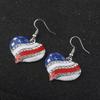 Popular US Flag Star Heart Earrings and Pendant Set