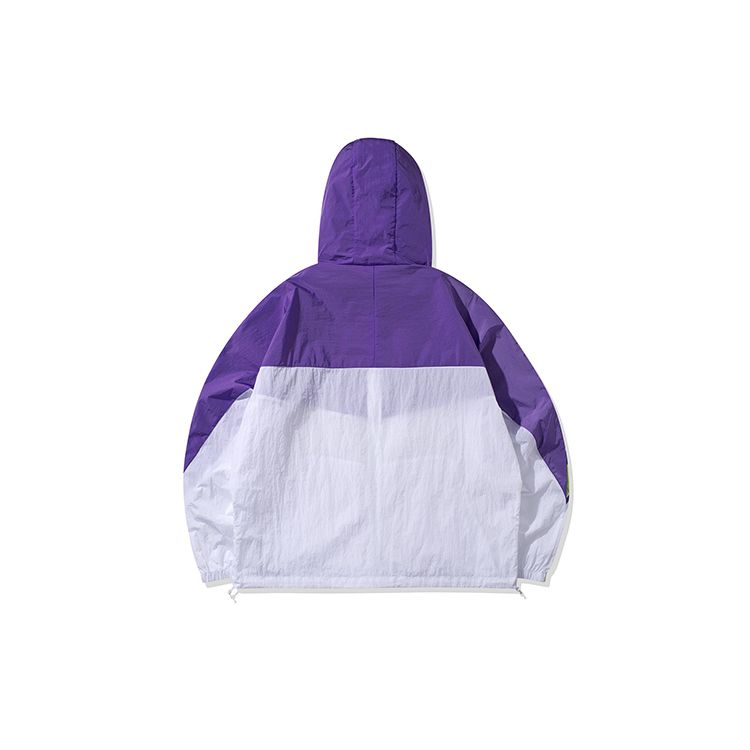 Li Ning Logo Printed Color Block Hooded Jacket Men Jackets Bright-Lotus-Purple AFDQ217-2