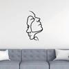Figurative Couple Headshot Wall Decor - Abstract Line Silhouette Metal Iron Art | Stylish Sticker Mural and Wall Decorations