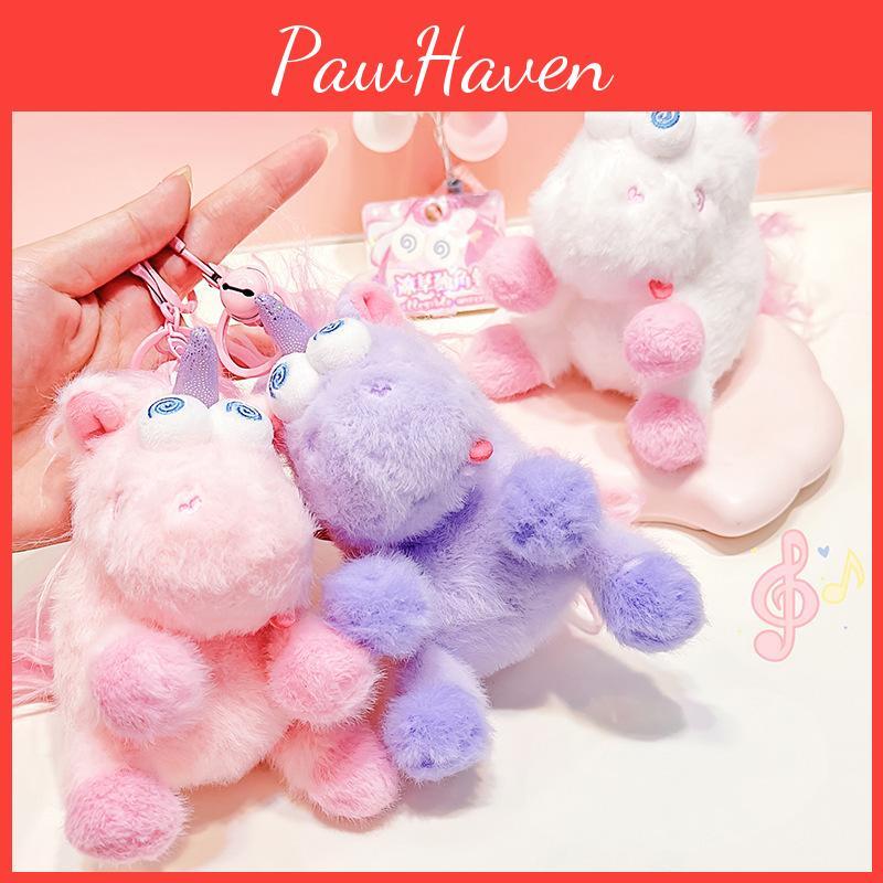 Adorable Jinnew Plush Unicorn Keychain Soft And Colorful Cartoon Charm Gift