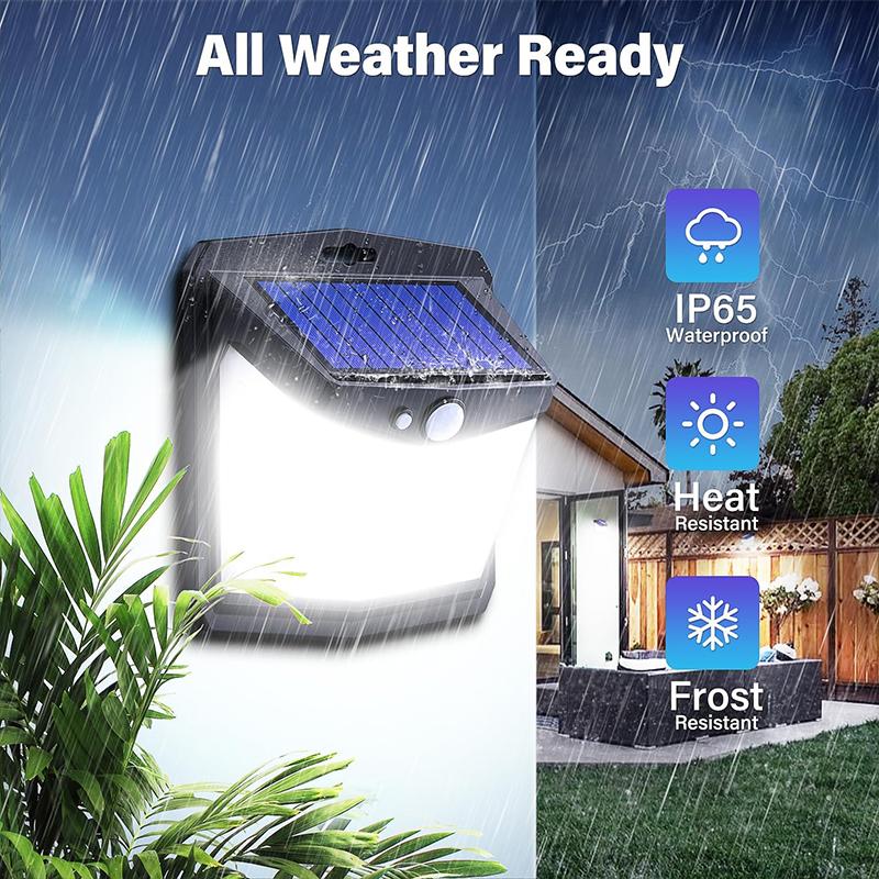 Solar Lights for Outdoor, 128 LED Motion Sensor Security Light with 3 Lighting Modes IP65 Waterproof and Durable for Wall