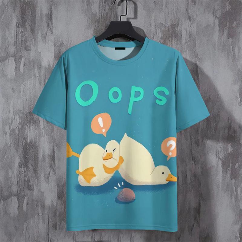 Funny Duck Pattern T Shirt For Men Cute Animal 3D Printed Tees Summer Casual Street O-Neck Tops Short Sleeve Loose T-Shirts