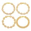 Copper Oval Flower Heart Round Zircon Bracelet Gold Bracelet Hand Jewelry PBR-261G