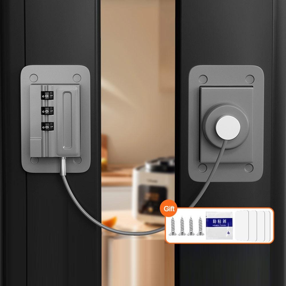 

Anti-pinch Hand Safety Lock No Drilling Adjustable Cabinet Lock Unisex Protection Window Digital Password Lock for Home сірий