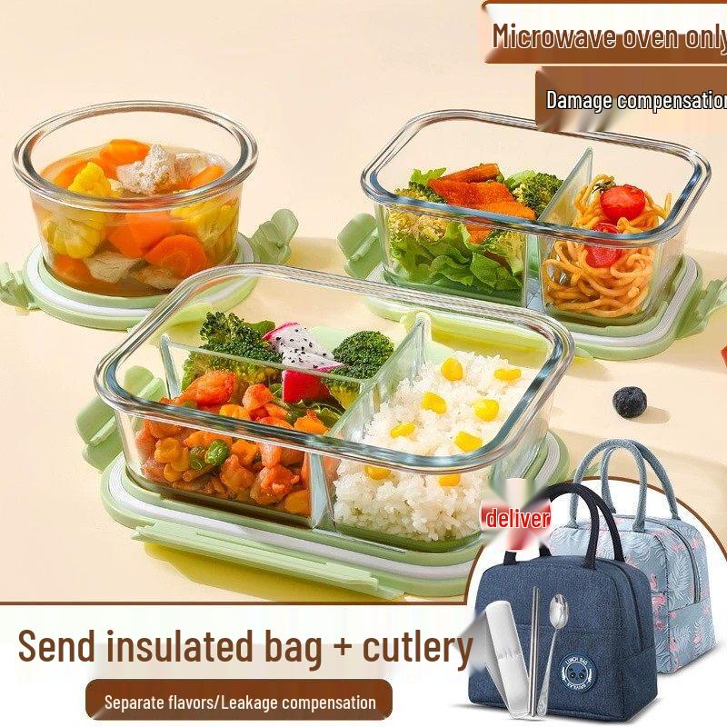 ZISIZ Microwave-Safe Glass Lunch Box