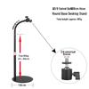 Space-Saving Universal Stand with Metal Base for Phone, Tablet, Fill Light - Adjustable 1/4 Screw Mount
