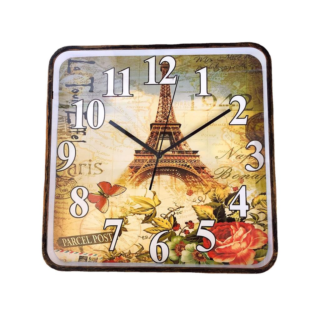 12-inch Square Simple Creative Retro Home Quartz Wall Clock, Living Room and Bedroom Wall Table 30cm