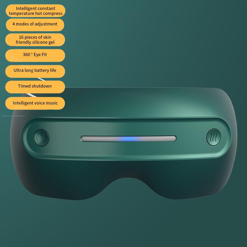 

Электрический массажер для глаз Вибрационная терапия Давление воздуха Нагрев Массаж Релаксация Здоровье Усталость Стресс Bluetooth Музыка Складной зелёный