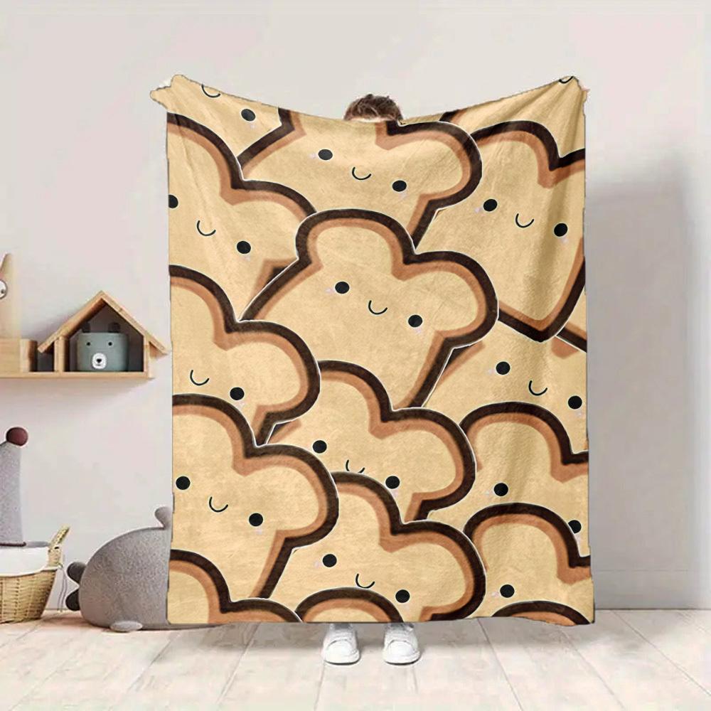 1pc Bread Pattern Blanket Warm, Cozy, And Soft, Suitable for Sofas, Beds, Cars, And Office Use.Perfect for Camping And Travel, Making It a Great Gift