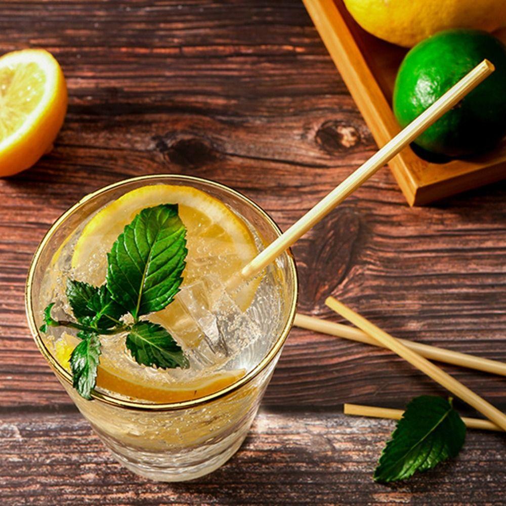 100Pcs Disposable Environmentally Straws 20cm Degradable Straws Wheat Drinking Straws Bar