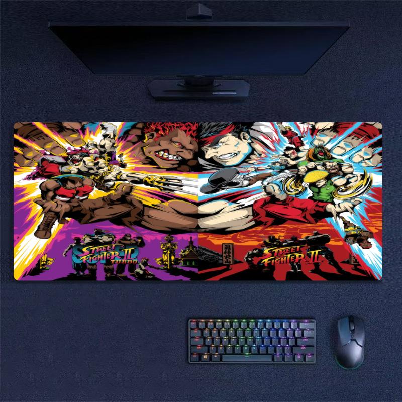 Game Street-Fighter Color Mouse Pad Large Gaming Table Cushion Non-slip Laptop Tablet Big Mousepad XXL Mat Mini PC Playmat With Lock edge