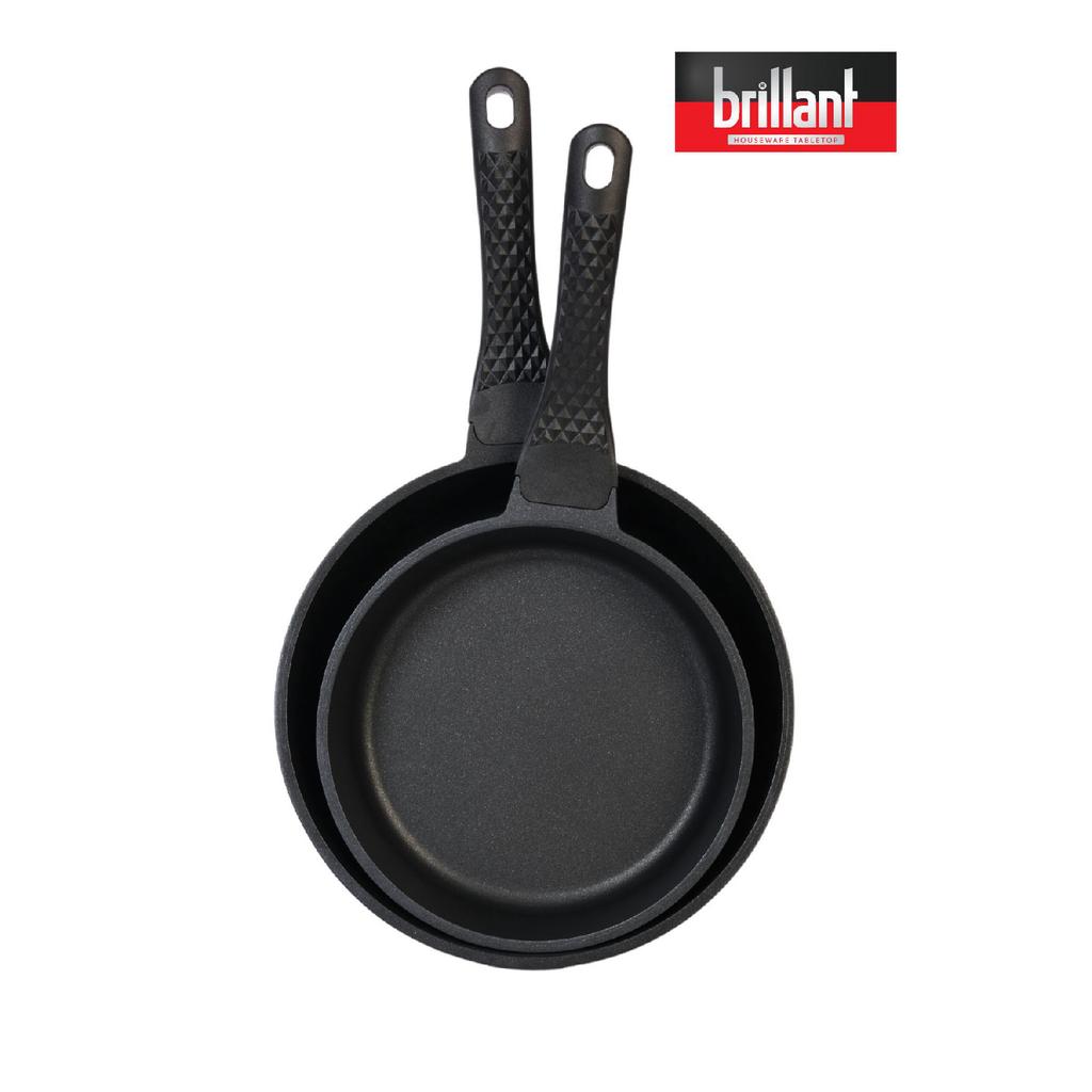 Luksus 2-delt Støpejern Pannesett 20/28 Cm Stekegranitt Pannesett