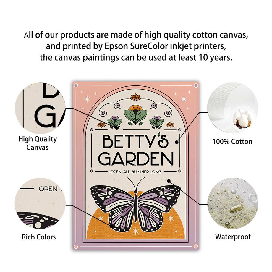 Sun Rainbow Butterfly Car Flower Bird Abstract Poster Print Wall Art Canvas Painting for Living Room Bedroom Modern Home Decor