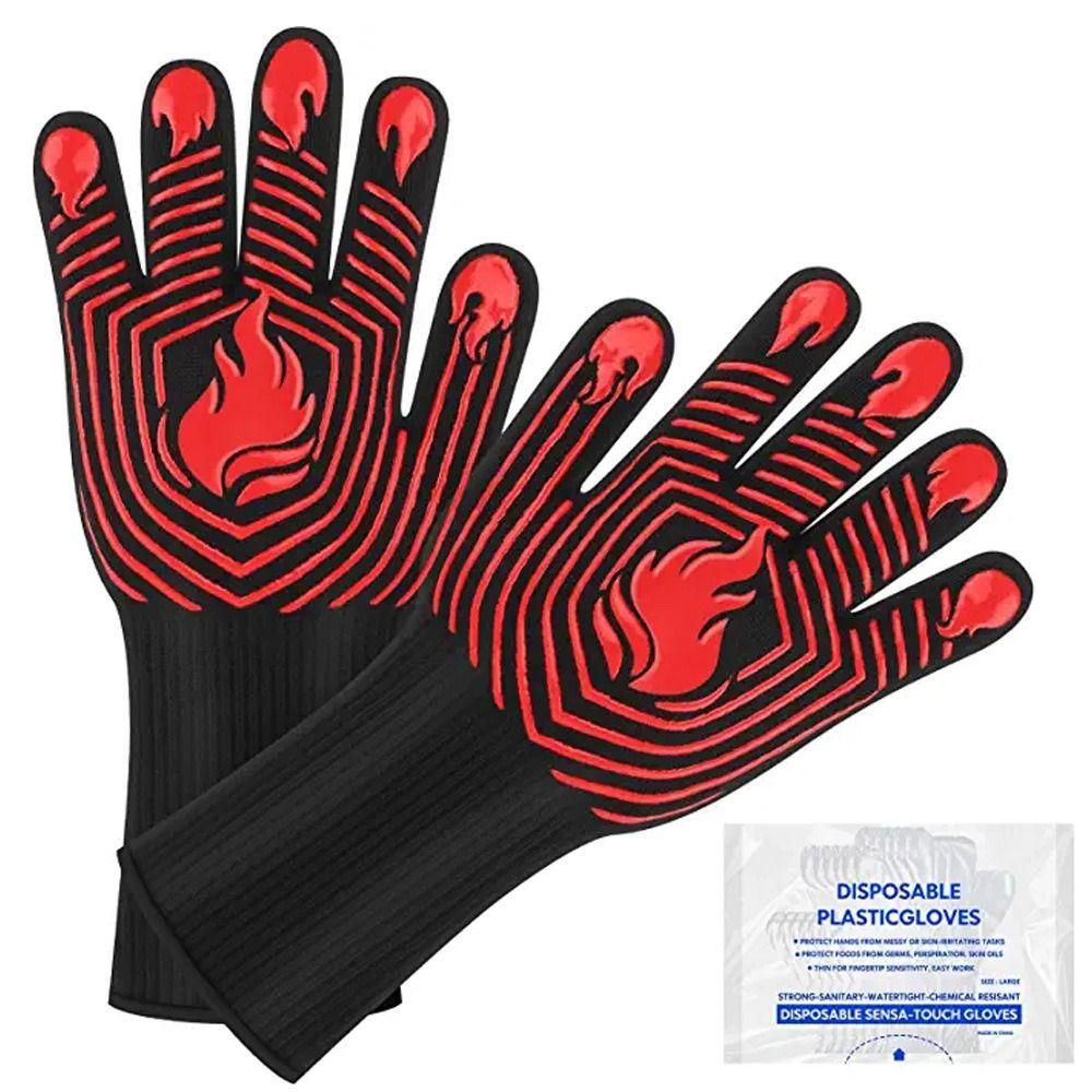 Oven Baking Cooking BBQ Gloves Fireproof Heat Insulation Glove High Temperature Resistance