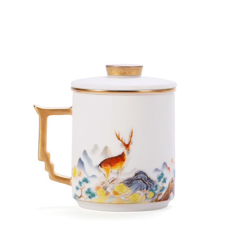 Cha Xun Gilded Ceramic Tea Infuser Cup