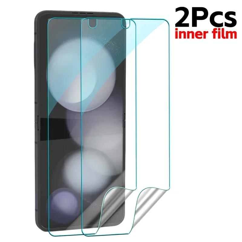 Flip 7 Full Coverage Inner Hydrogel Film for Samsung Galaxy Z Flip 7 Flip 6 5 Tempered Glass Screen Protectors Camera Lens Films