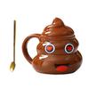 Ceramic Poop Cup 500ml Creative Coffee Mug with Spoon Comfortable Grip Tea Mug Novelty Drinkware Gifts