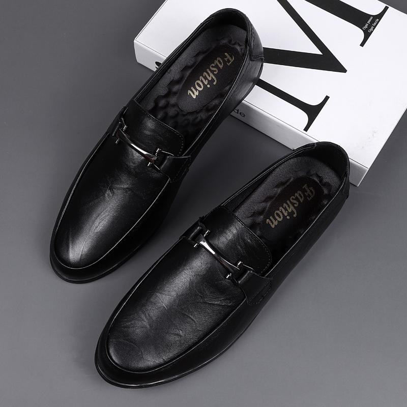 Handmade Leather Shoes for Men Casual Loafers Shoes Soft Breathable Moccasins Men Black Brown Flats Fashion Brand Driving Shoes