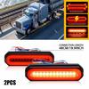 Pair 4.9" Stop LED Turn Tail Brake Lights Flowing Amber+Red DRL Trailer Truck