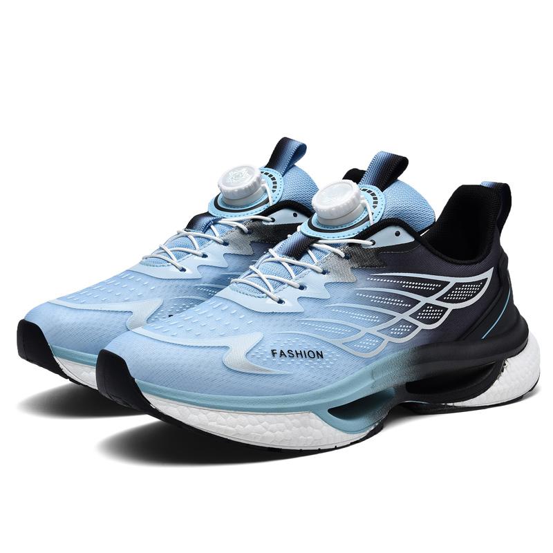 White Men Casual Mesh Sneakers New Autumn Student Running Shoes Twist Buckle Non-slip Breathable Outdoor Soft Sport Shoe