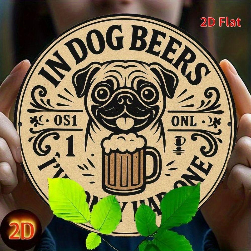Round Metal Tin Sign Beer Culture Wall Art Bar Decor 20x20cm